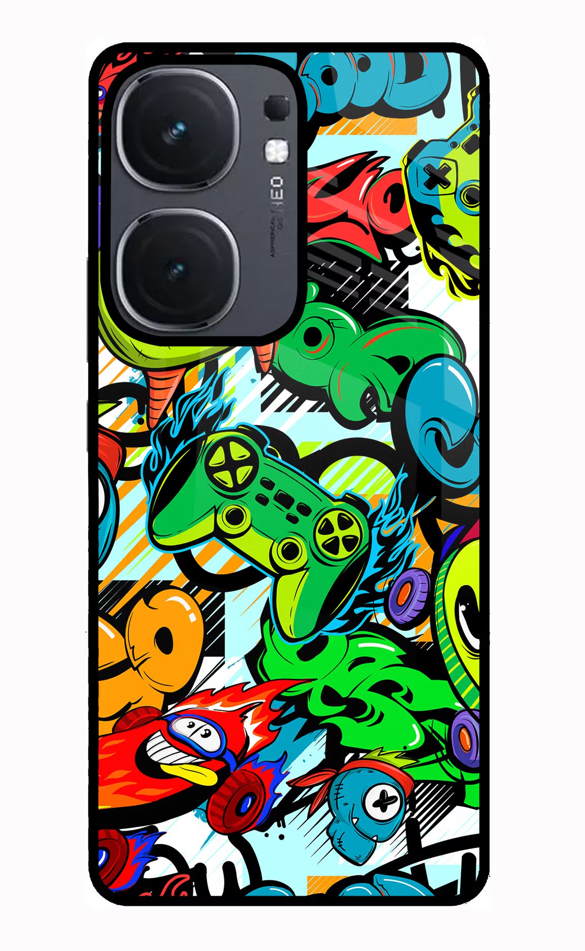 Game Doodle IQOO Neo9 Pro Glass Case Back Cover by Casekaro