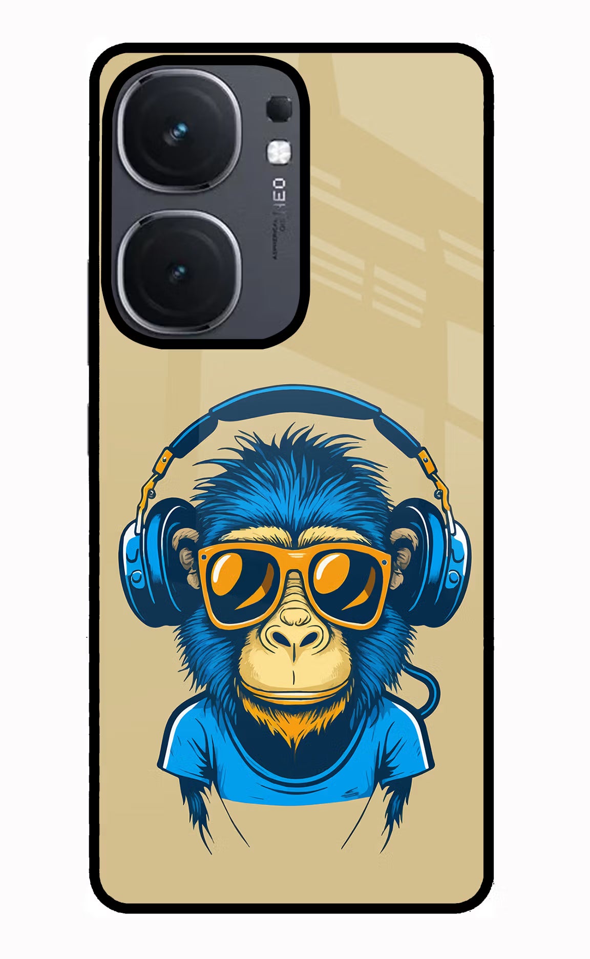Monkey Headphone IQOO Neo9 Pro Glass Case Back Cover by Casekaro