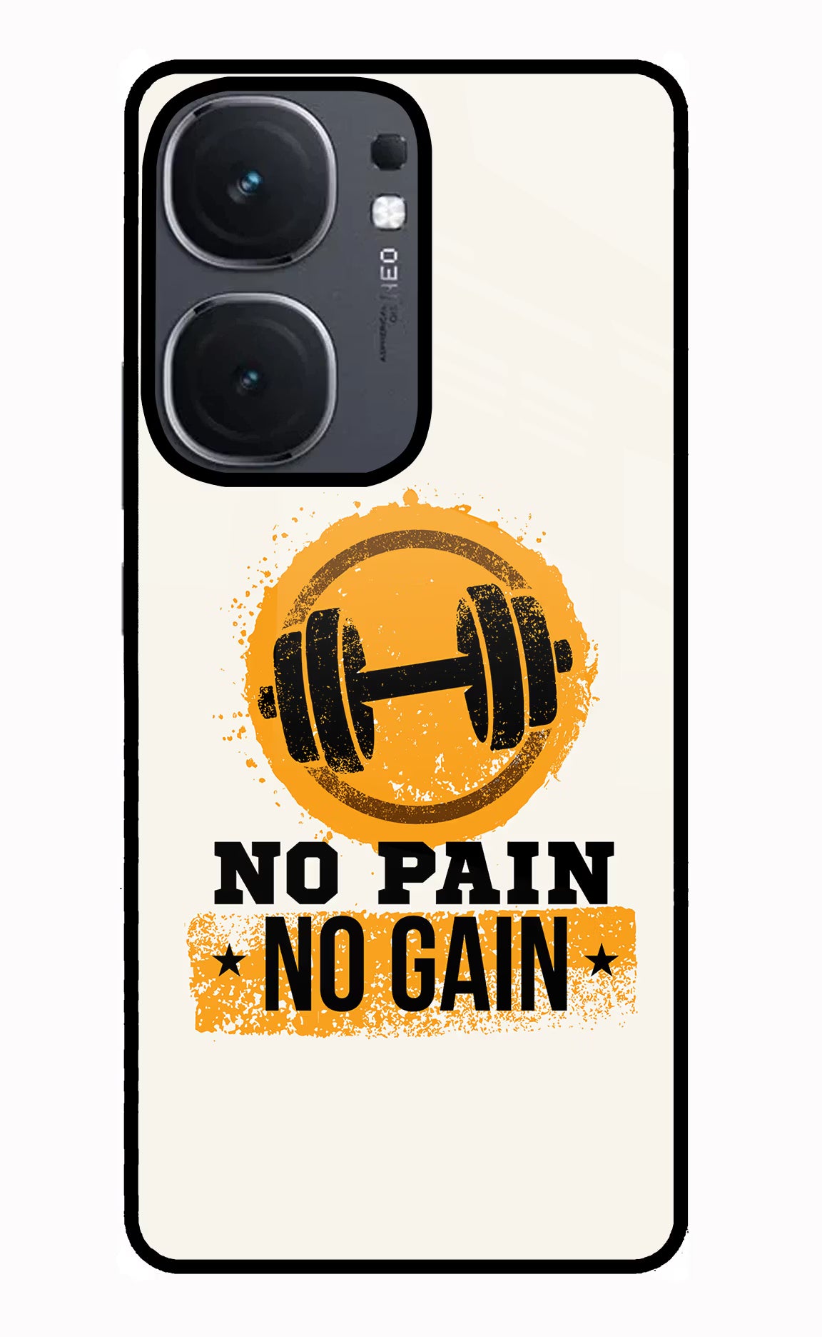 No Pain No Gain IQOO Neo9 Pro Glass Case Back Cover by Casekaro