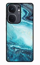 Blue Glitter Marble IQOO Neo9 Pro Glass Case