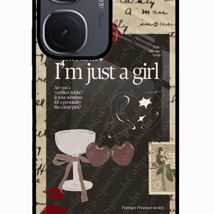 I am just a girl IQOO Neo9 Pro Glass Case Back Cover by Casekaro