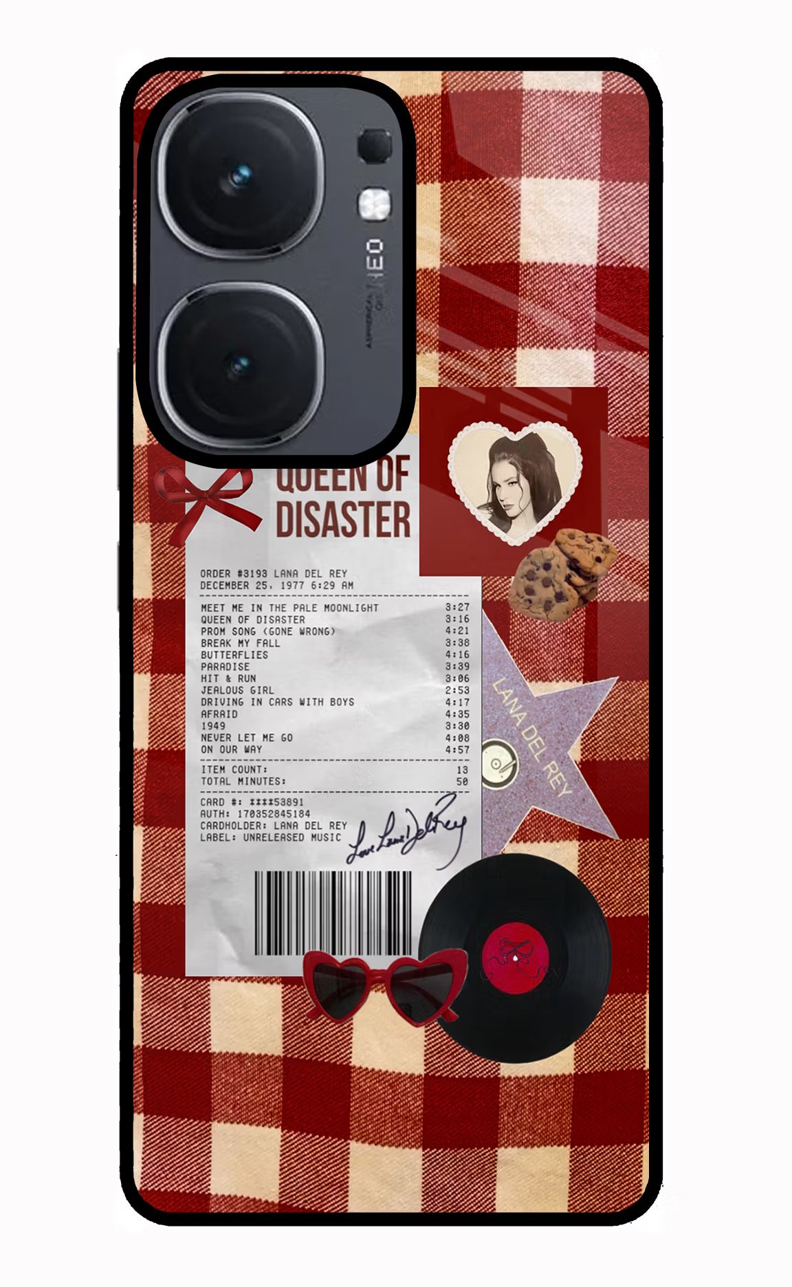 Queen of Disaster IQOO Neo9 Pro Glass Case Back Cover by Casekaro