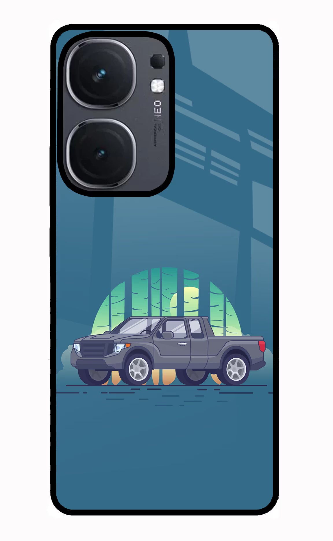 Retro Garage Vibe IQOO Neo9 Pro Glass Case Back Cover by Casekaro