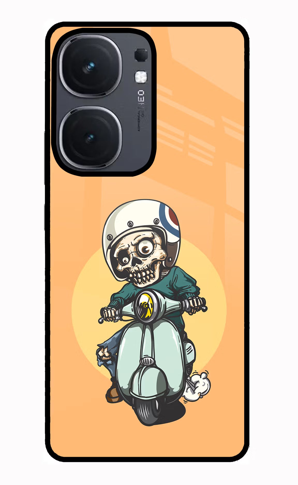 Undead Biker IQOO Neo9 Pro Glass Case Back Cover by Casekaro