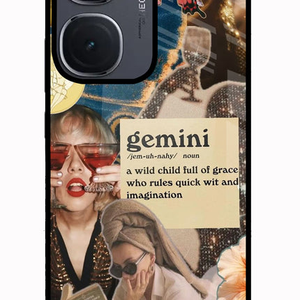 Gemini Zodiac IQOO Neo9 Pro Glass Case Back Cover by Casekaro