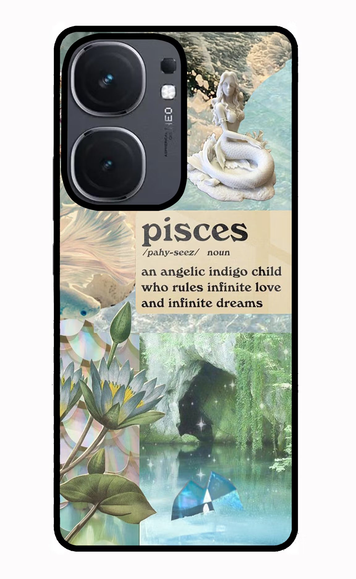 Pisces Zodiac IQOO Neo9 Pro Glass Case Back Cover by Casekaro