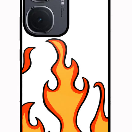 Fired Up – White IQOO Neo9 Pro Glass Case Back Cover by Casekaro