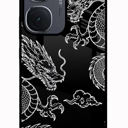Twin Dragons IQOO Neo9 Pro Glass Case Back Cover by Casekaro