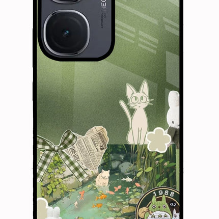 Aesthetic anime IQOO Neo9 Pro Glass Case Back Cover by Casekaro