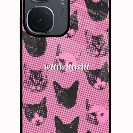 Pink Cats IQOO Neo9 Pro Glass Case Back Cover by Casekaro