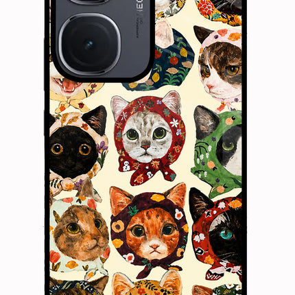 Cool Cat IQOO Neo9 Pro Glass Case Back Cover by Casekaro