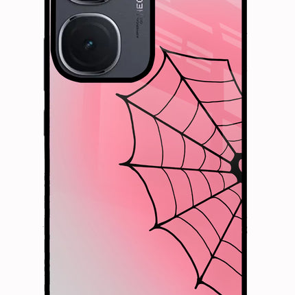 Pink Web IQOO Neo9 Pro Glass Case Back Cover by Casekaro