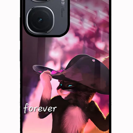 Forever Cat IQOO Neo9 Pro Glass Case Back Cover by Casekaro
