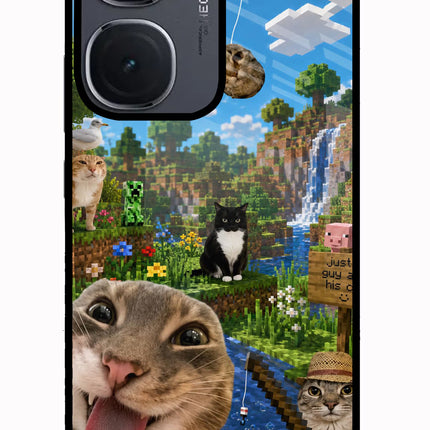 Minecraft Cat Chaos IQOO Neo9 Pro Glass Case