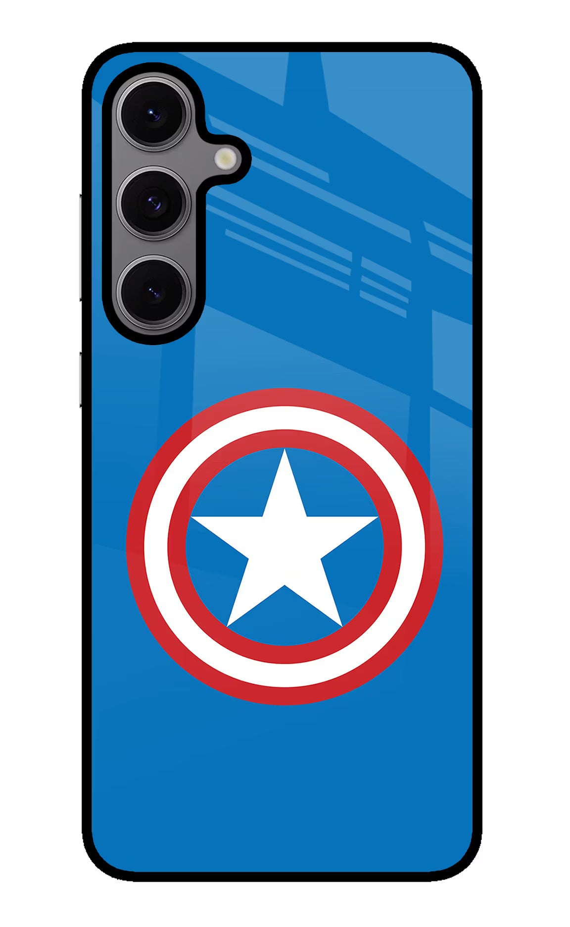 Captain America Logo Samsung S24 FE 5G Glass Case Back Cover by Casekaro
