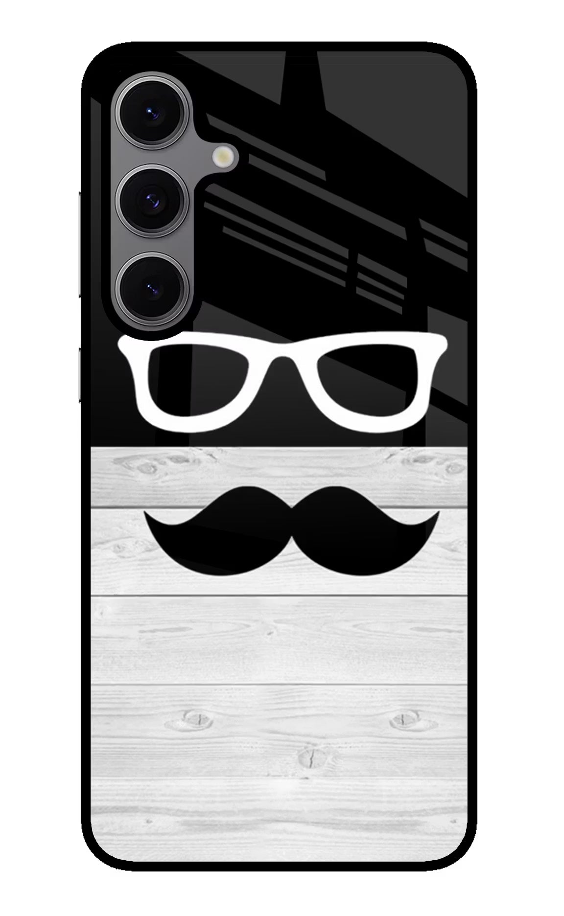 Mustache Samsung S24 FE 5G Glass Case Back Cover by Casekaro
