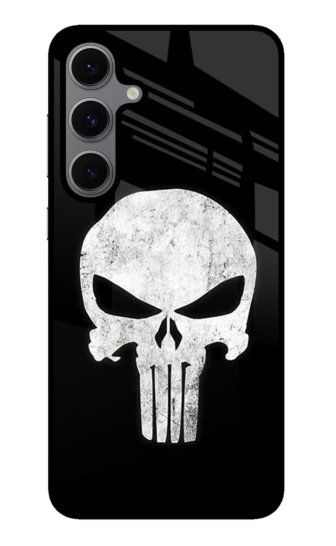 Punisher Skull Samsung S24 FE 5G Glass Case Back Cover by Casekaro