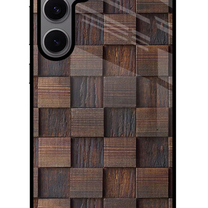 Wooden Cube Design Samsung S24 FE 5G Glass Case Back Cover by Casekaro