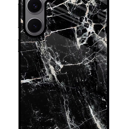 Black Marble Texture Samsung S24 FE 5G Glass Case