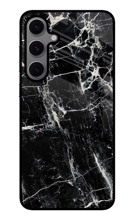 Black Marble Texture Samsung S24 FE 5G Glass Case