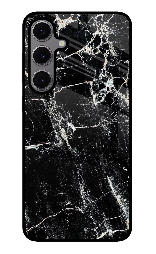 Black Marble Texture Samsung S24 FE 5G Glass Case