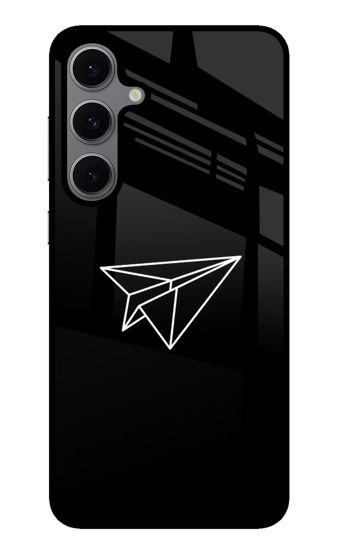 Paper Plane White Samsung S24 FE 5G Glass Case