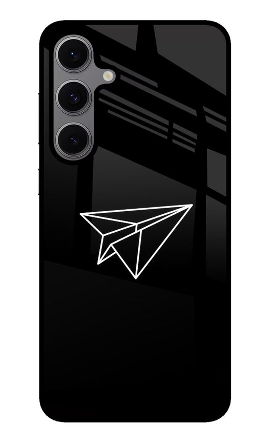 Paper Plane White Samsung S24 FE 5G Glass Case