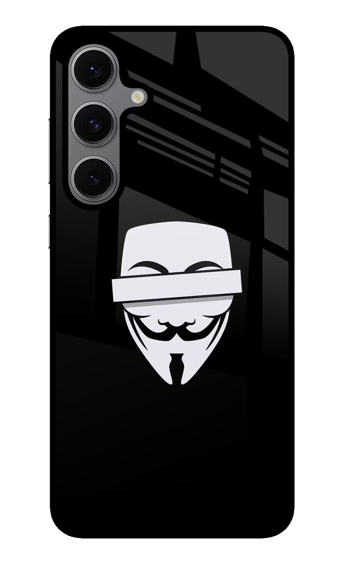 Anonymous Face Samsung S24 FE 5G Glass Case Back Cover by Casekaro