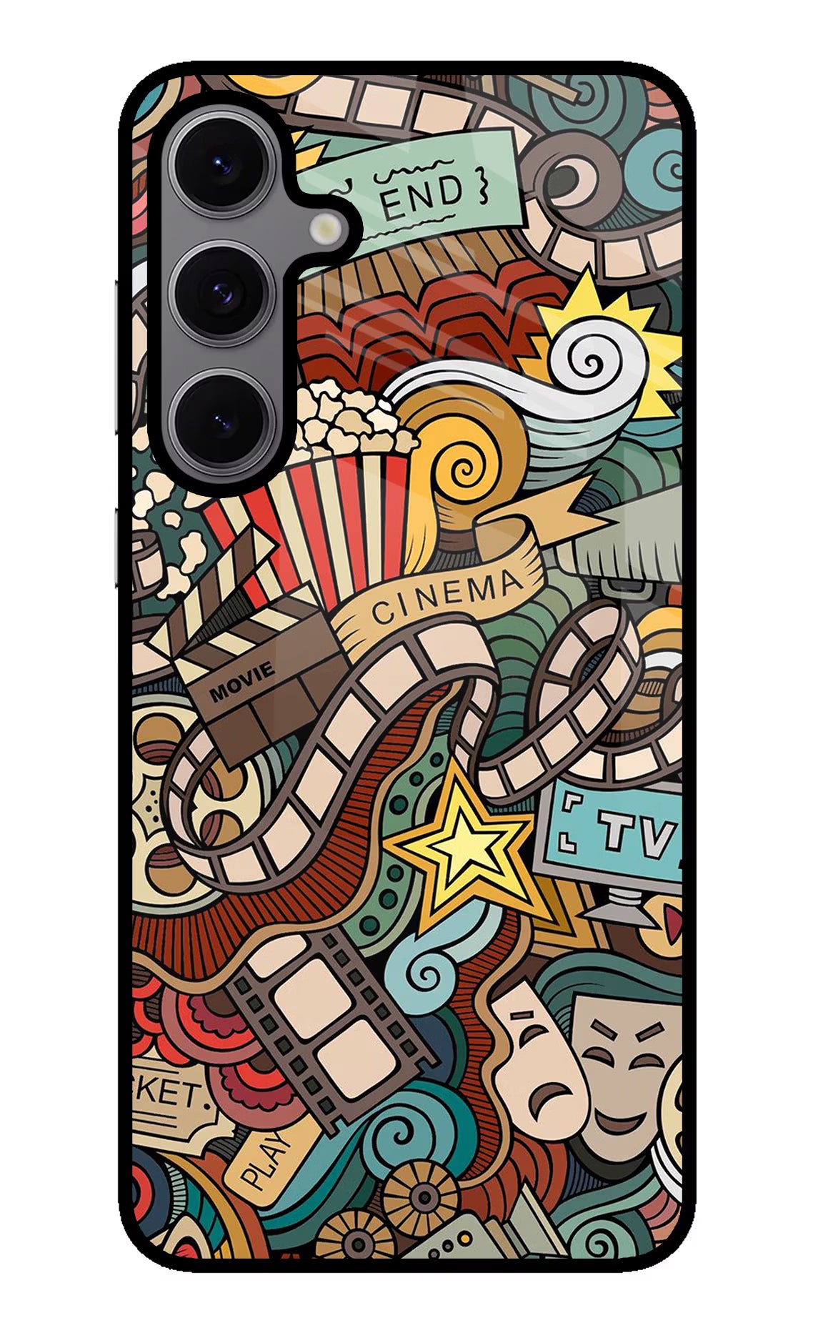 Cinema Abstract Samsung S24 FE 5G Glass Case Back Cover by Casekaro