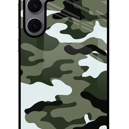 Camouflage Samsung S24 FE 5G Glass Case Back Cover by Casekaro