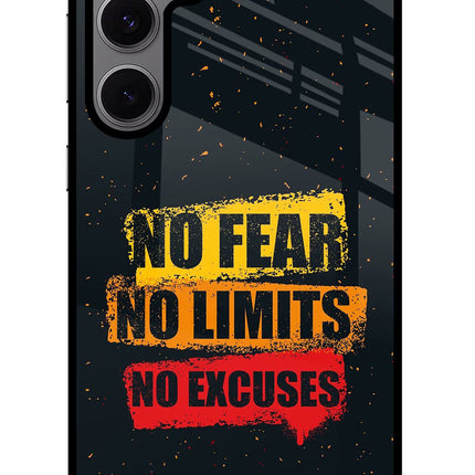 No Fear No Limits No Excuse Samsung S24 FE 5G Glass Case
