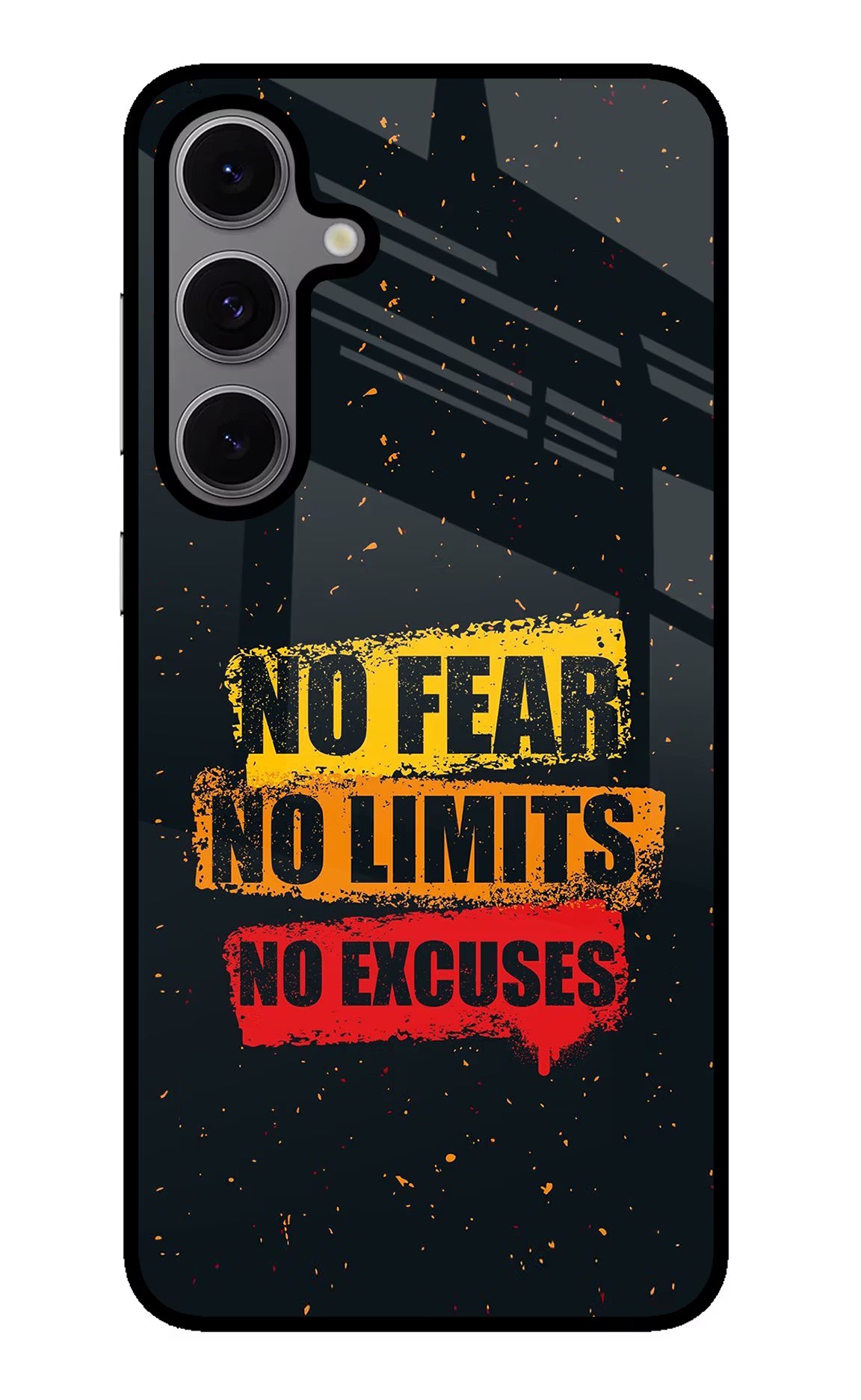 No Fear No Limits No Excuse Samsung S24 FE 5G Glass Case Back Cover by Casekaro