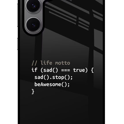Life Motto Code Samsung S24 FE 5G Glass Case