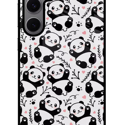 Cute Panda Samsung S24 FE 5G Glass Case Back Cover by Casekaro