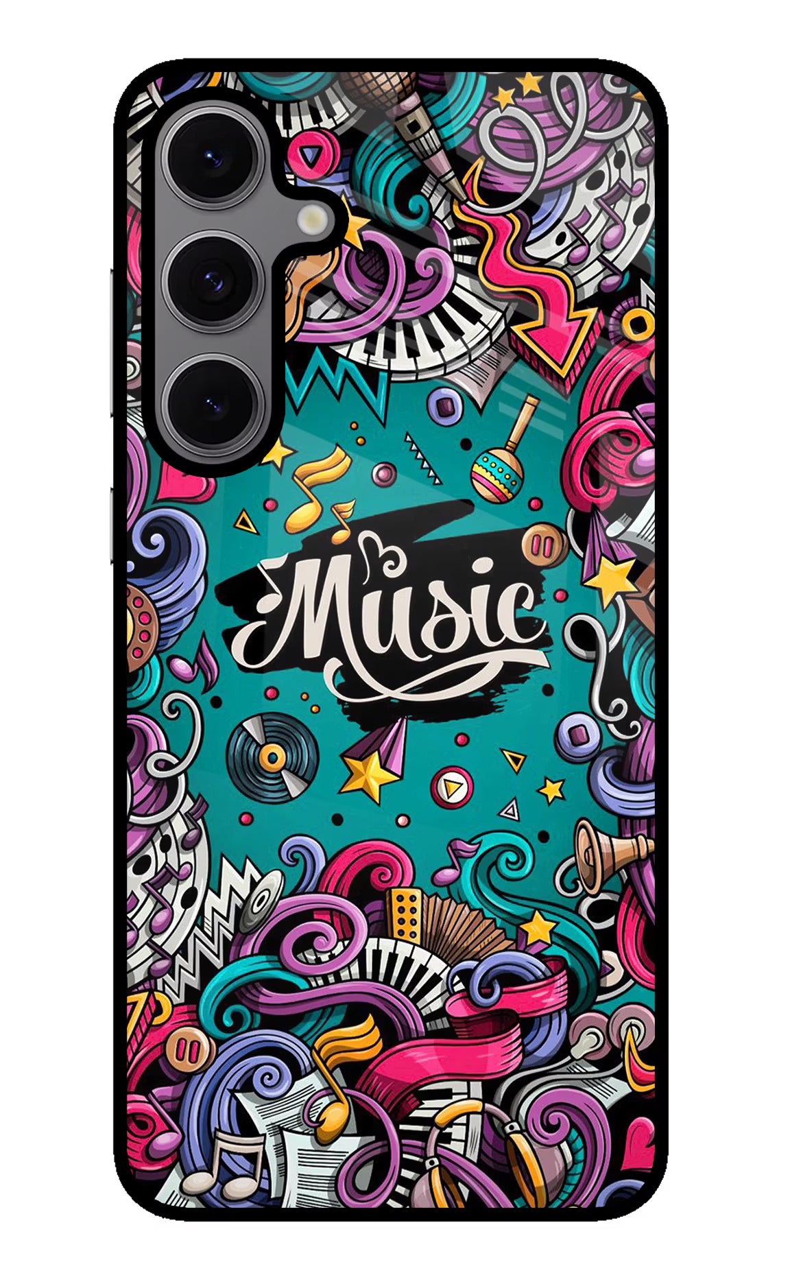 Music Graffiti Samsung S24 FE 5G Glass Case Back Cover by Casekaro