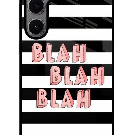 Blah Blah Blah Samsung S24 FE 5G Glass Case Back Cover by Casekaro