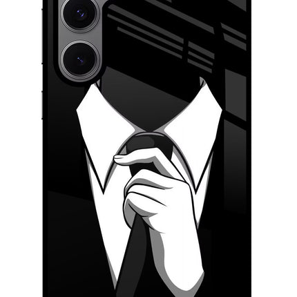Black Tie Samsung S24 FE 5G Glass Case Back Cover by Casekaro