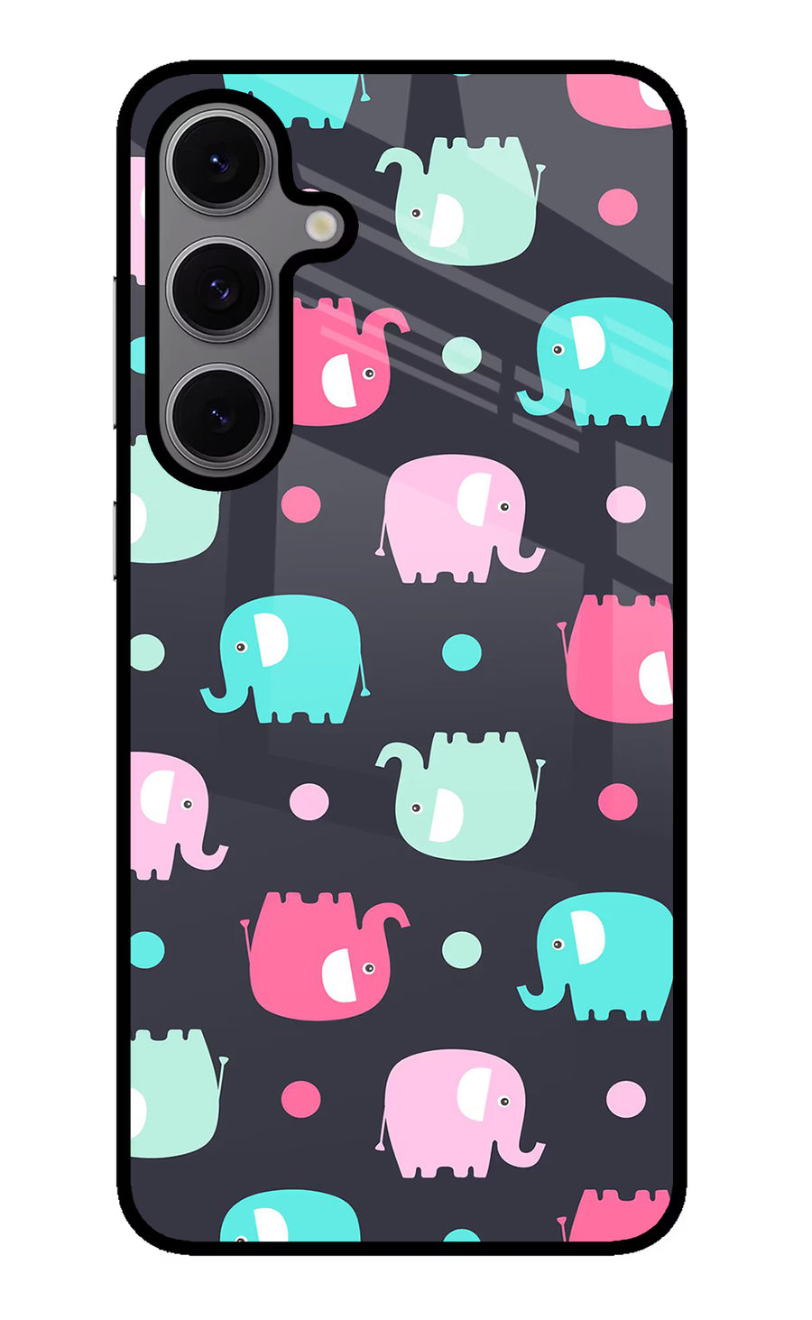 Elephants Samsung S24 FE 5G Back Cover, Metal case