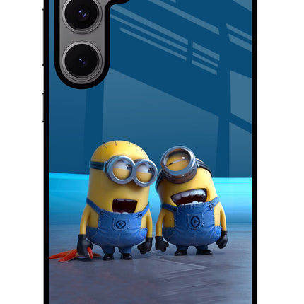 Minion Laughing Samsung S24 FE 5G Glass Case Back Cover by Casekaro