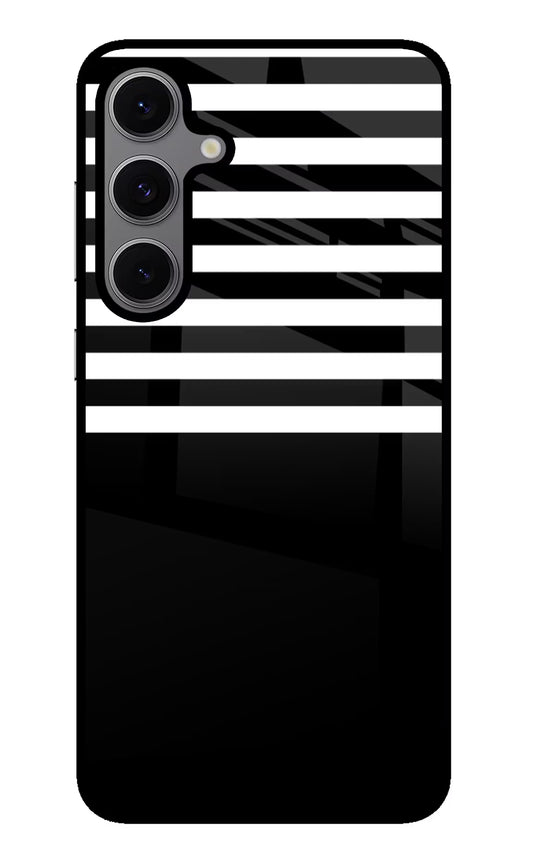 Black and White Print Samsung S24 FE 5G Glass Case