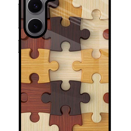 Wooden Puzzle Samsung S24 FE 5G Glass Case