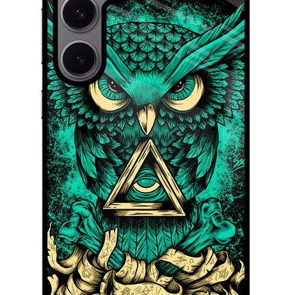Green Owl Samsung S24 FE 5G Glass Case