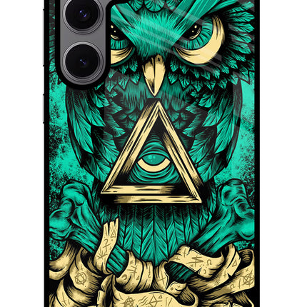 Green Owl Samsung S24 FE 5G Glass Case