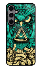 Green Owl Samsung S24 FE 5G Glass Case