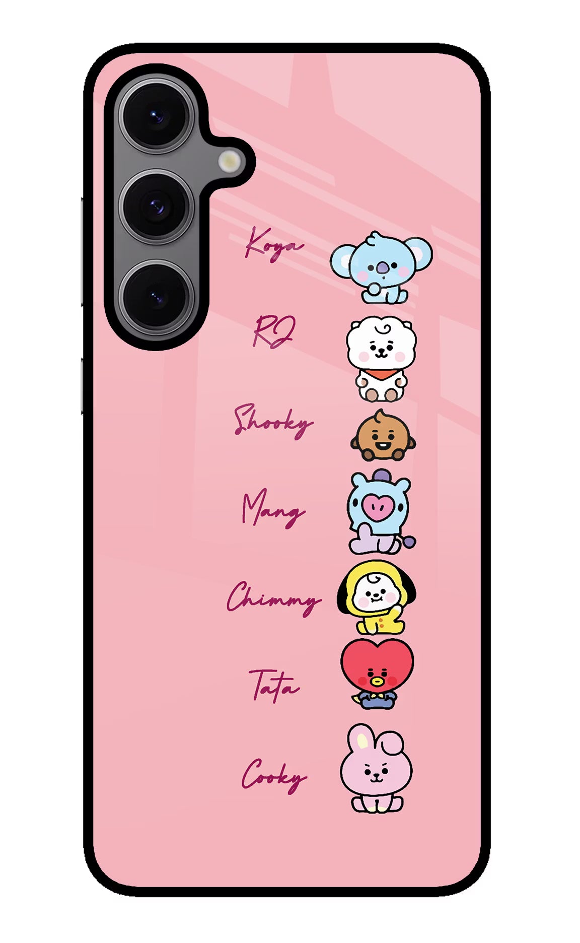 BTS names Samsung S24 FE 5G Glass Case Back Cover by Casekaro