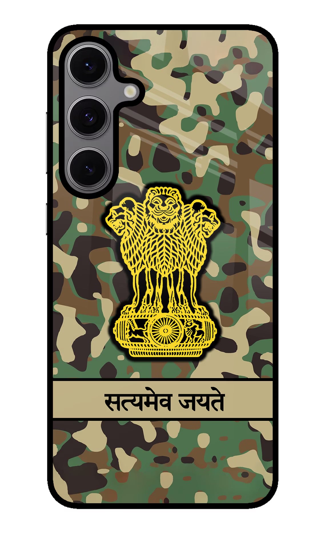 Satyamev Jayate Army Samsung S24 FE 5G Glass Case Back Cover by Casekaro