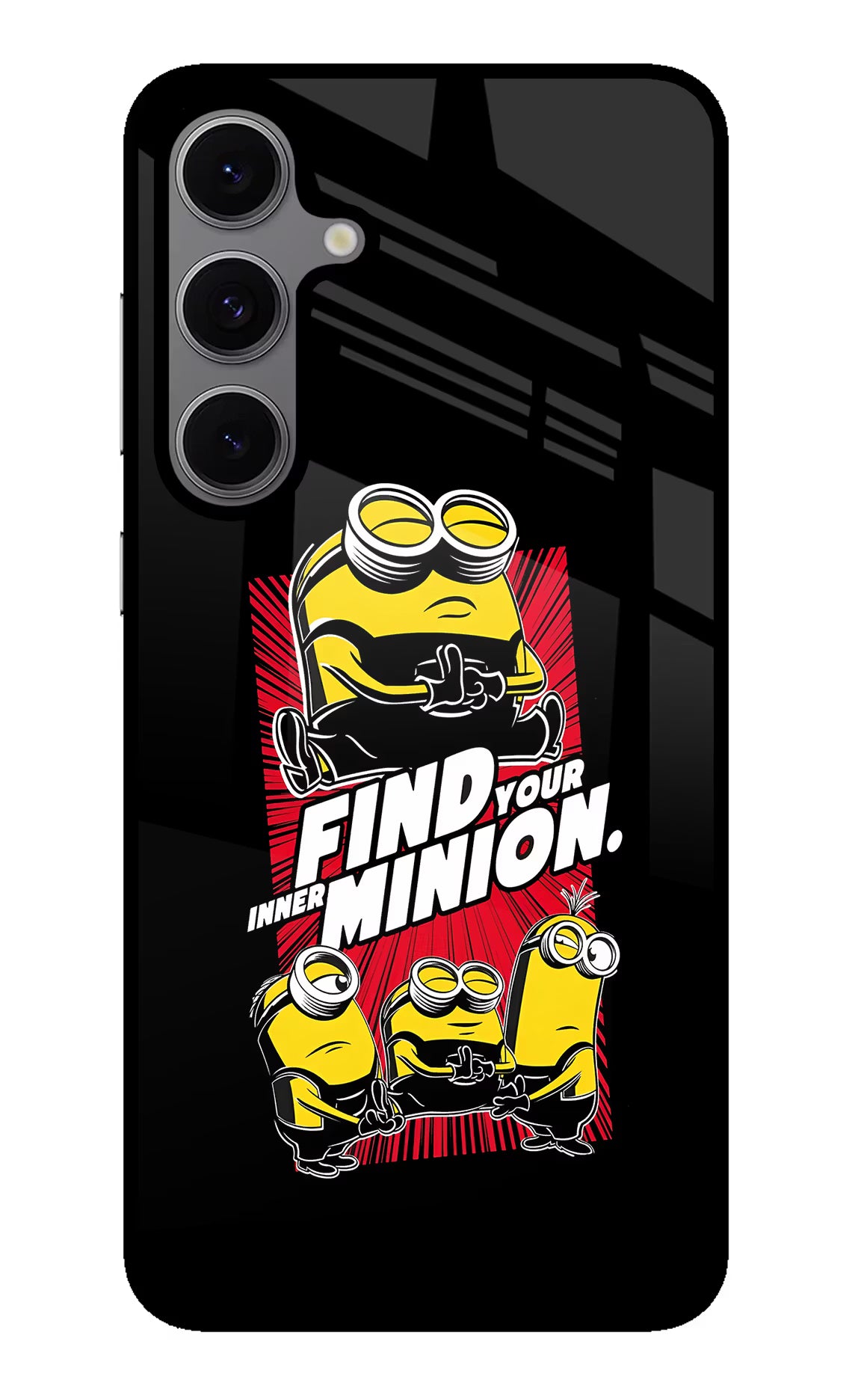 Find your inner Minion Samsung S24 FE 5G Glass Case Back Cover by Casekaro
