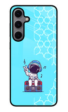 Cute Astronaut Chilling Samsung S24 FE 5G Glass Case