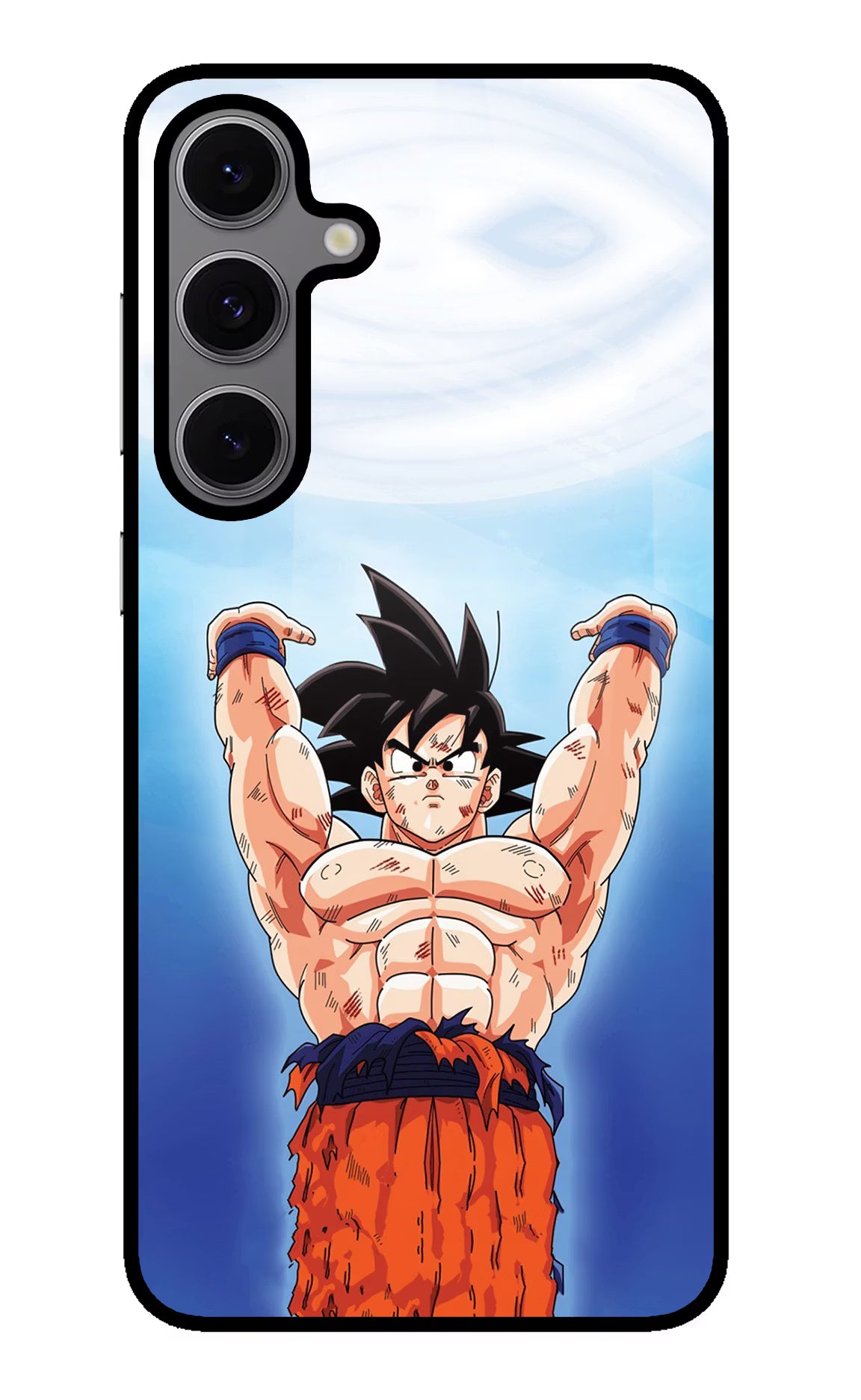 Goku Power Samsung S24 FE 5G Glass Case Back Cover by Casekaro