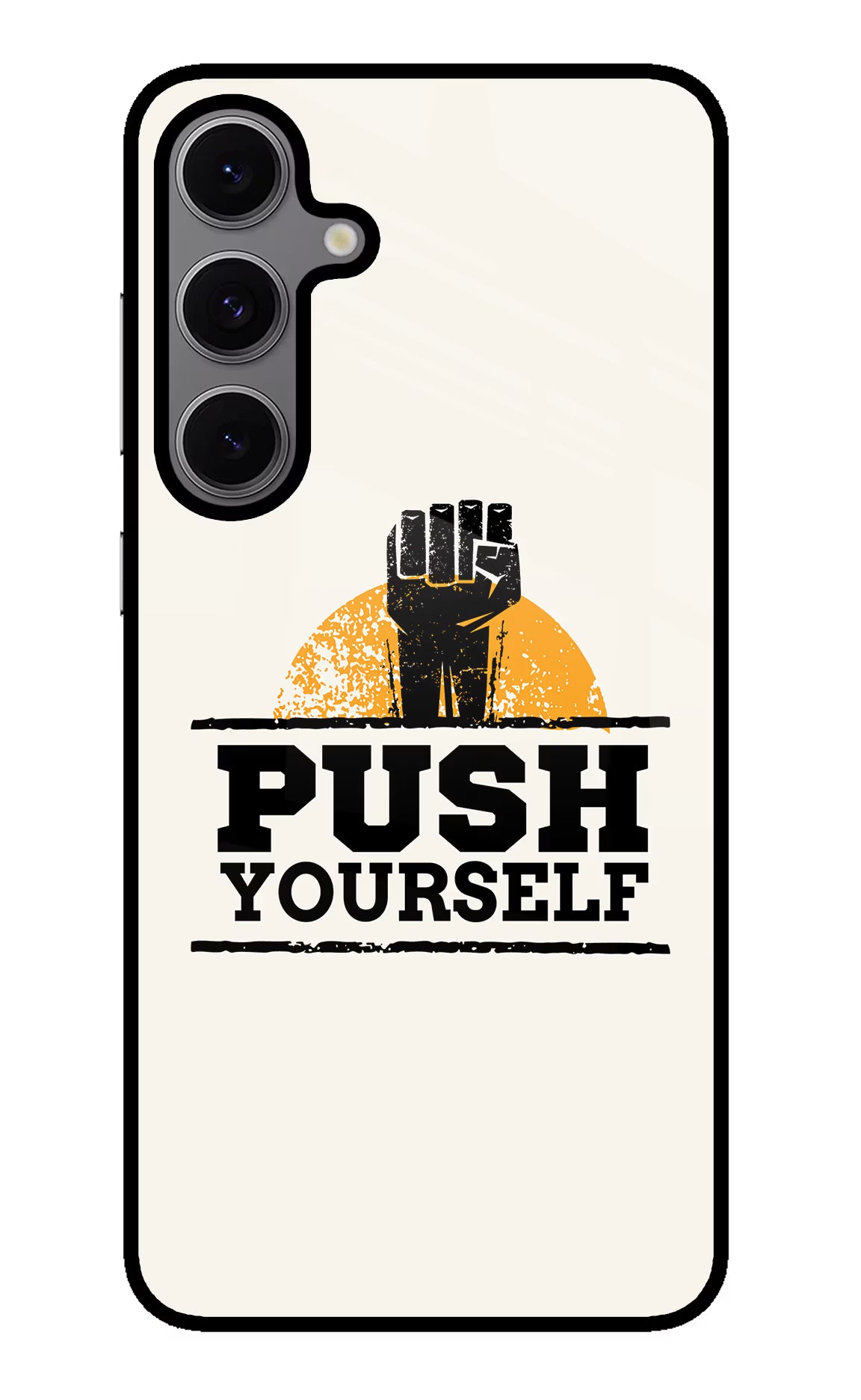 Push Yourself Samsung S24 FE 5G Glass Case Back Cover by Casekaro